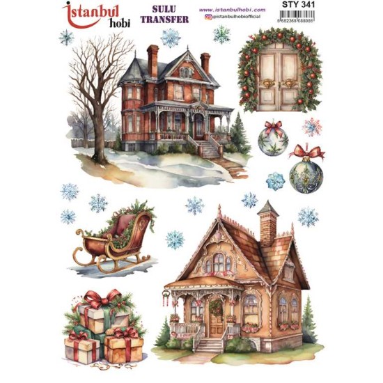 STY341 Yılbaşı Sulu Transfer Kağıdı (25x35)
