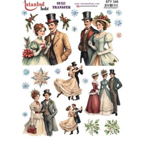 STY346 Yılbaşı Sulu Transfer Kağıdı (25x35)