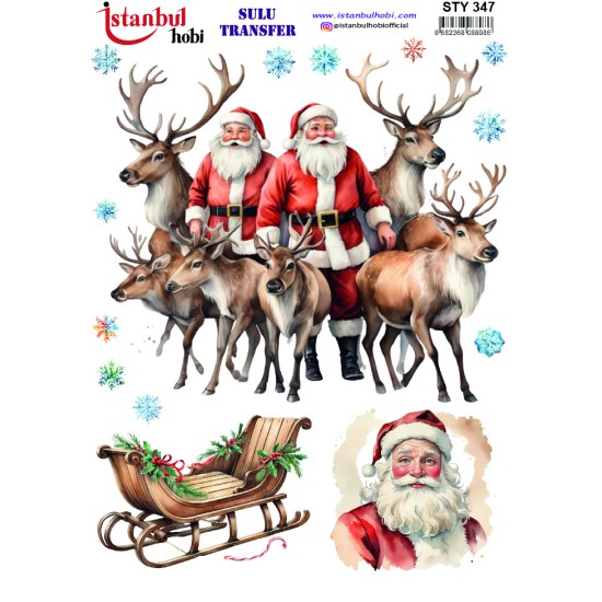 STY347 Yılbaşı Sulu Transfer Kağıdı (25x35)