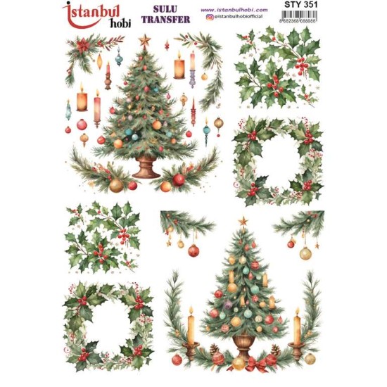 STY351 Yılbaşı Sulu Transfer Kağıdı (25x35)