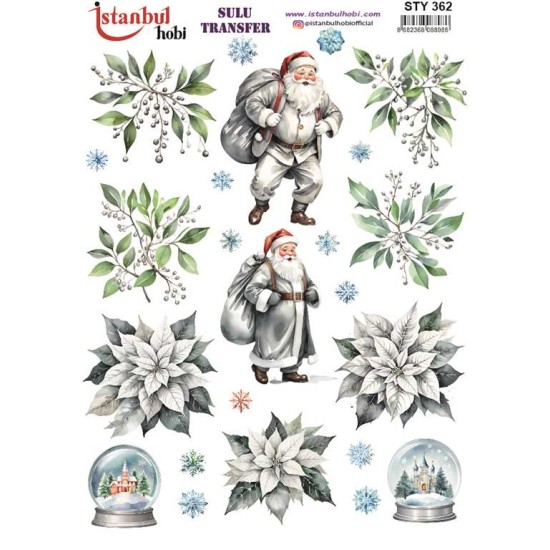 STY362 Yılbaşı Sulu Transfer Kağıdı (25x35)