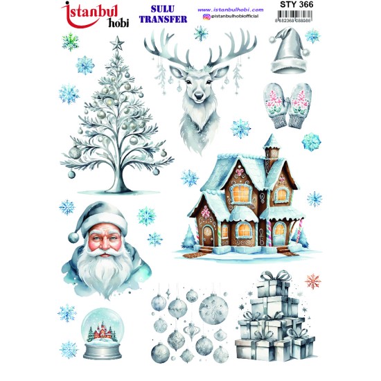 STY366 Yılbaşı Sulu Transfer Kağıdı (25x35)