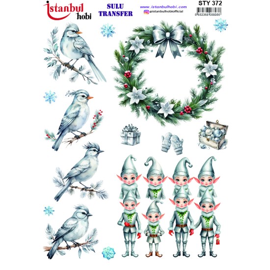 STY372 Yılbaşı Sulu Transfer Kağıdı (25x35)