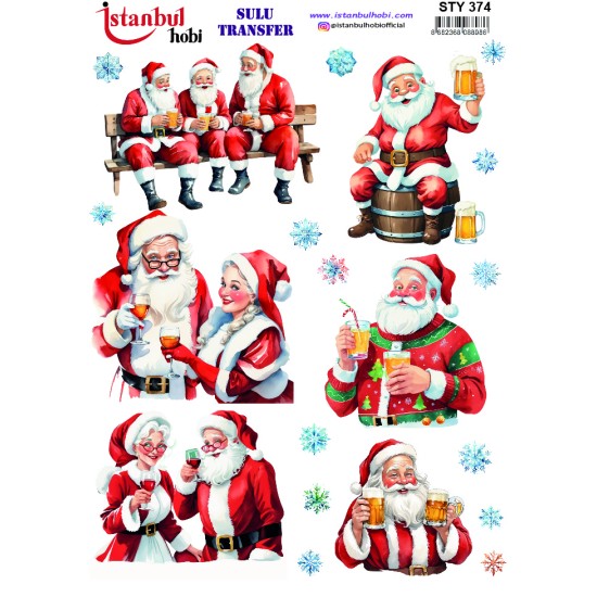 STY374 Yılbaşı Sulu Transfer Kağıdı (25x35)