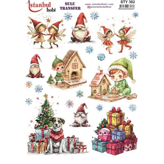 STY382 Yılbaşı Sulu Transfer Kağıdı (25x35)