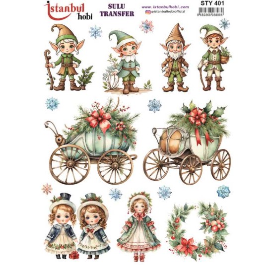 STY401 Yılbaşı Sulu Transfer Kağıdı (25x35)