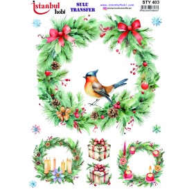 STY403 Yılbaşı Sulu Transfer Kağıdı (25x35)