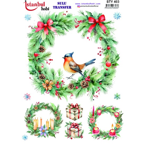 STY403 Yılbaşı Sulu Transfer Kağıdı (25x35)