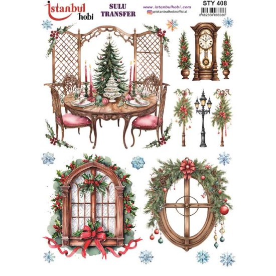 STY408 Yılbaşı Sulu Transfer Kağıdı (25x35)