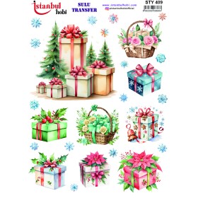 STY409 Yılbaşı Sulu Transfer Kağıdı (25x35)