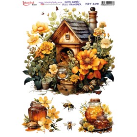 KST103 Koyu Zemin Sulu Transfer Kağıdı (25x35)