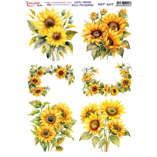 KST107 Koyu Zemin Sulu Transfer Kağıdı (25x35)