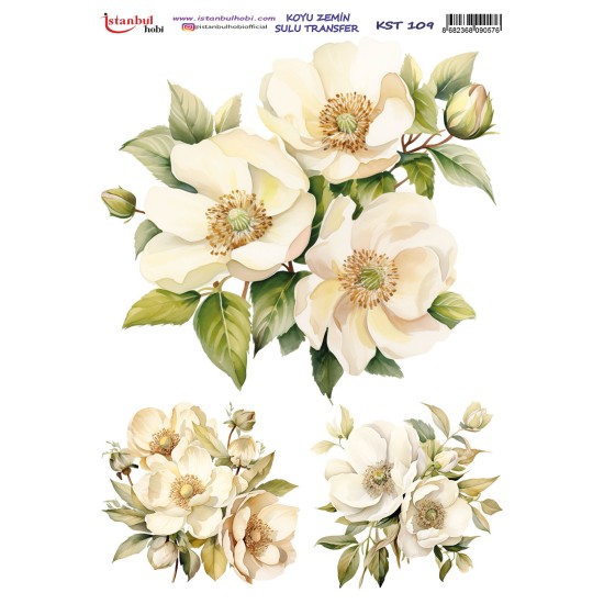 KST109 Koyu Zemin Sulu Transfer Kağıdı (25x35)