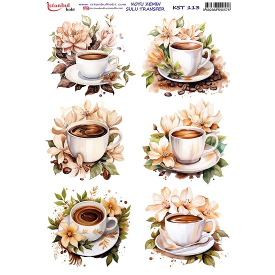 KST113 Koyu Zemin Sulu Transfer Kağıdı (25x35)