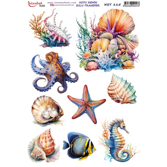 KST115 Koyu Zemin Sulu Transfer Kağıdı (25x35)