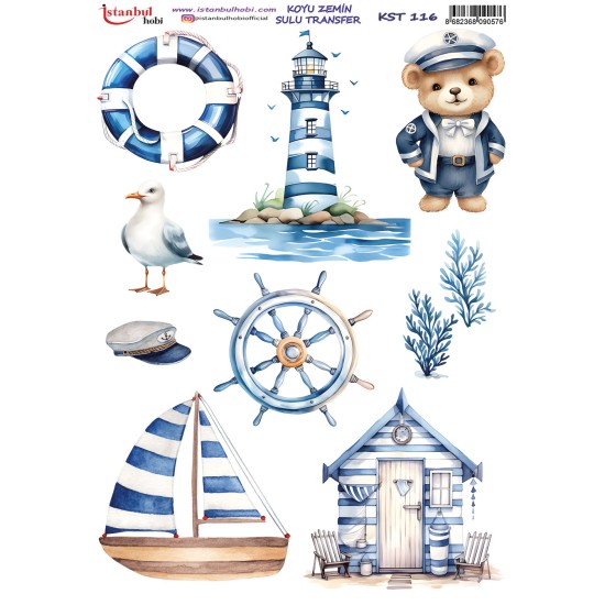 KST116 Koyu Zemin Sulu Transfer Kağıdı (25x35)