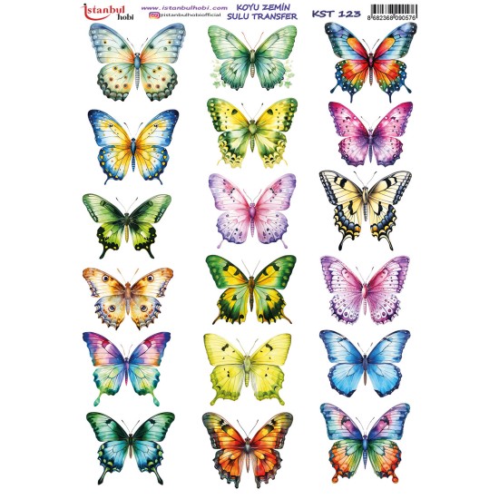 KST123 Koyu Zemin Sulu Transfer Kağıdı (25x35)