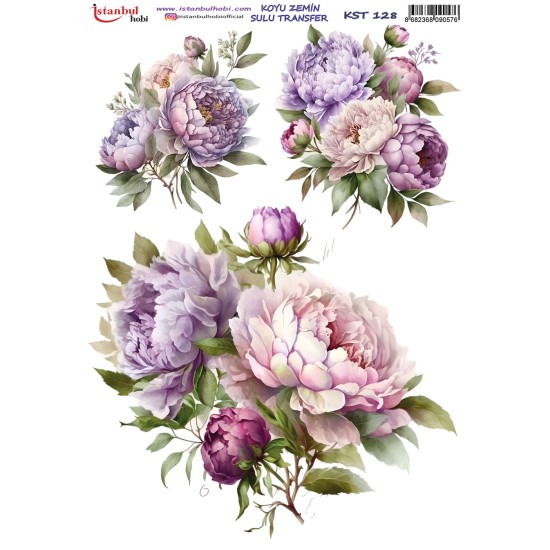 KST128 Koyu Zemin Sulu Transfer Kağıdı (25x35)