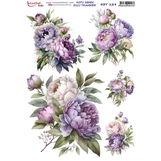 KST129 Koyu Zemin Sulu Transfer Kağıdı (25x35)