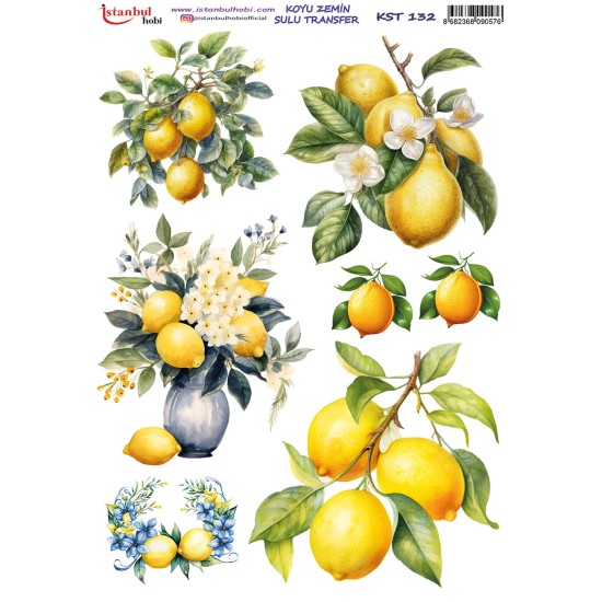 KST132 Koyu Zemin Sulu Transfer Kağıdı (25x35)