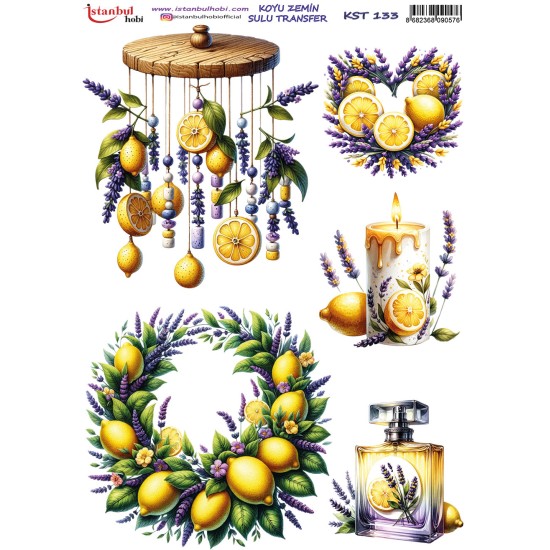 KST133 Koyu Zemin Sulu Transfer Kağıdı (25x35)