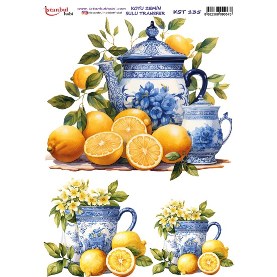 KST135 Koyu Zemin Sulu Transfer Kağıdı (25x35)