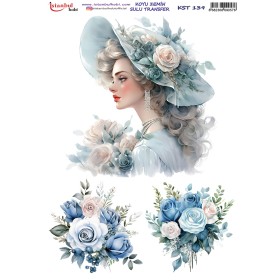 KST139 Koyu Zemin Sulu Transfer Kağıdı (25x35)