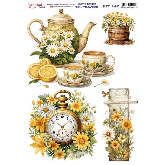 KST147 Koyu Zemin Sulu Transfer Kağıdı (25x35)