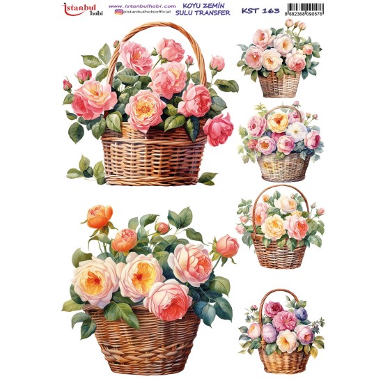 KST163 Koyu Zemin Sulu Transfer Kağıdı (25x35)