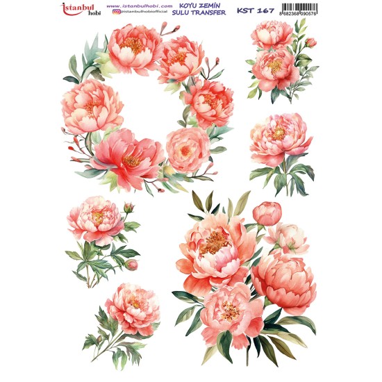 KST167 Koyu Zemin Sulu Transfer Kağıdı (25x35)