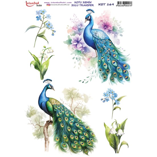 KST169 Koyu Zemin Sulu Transfer Kağıdı (25x35)