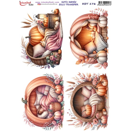 KST176 Koyu Zemin Sulu Transfer Kağıdı (25x35)