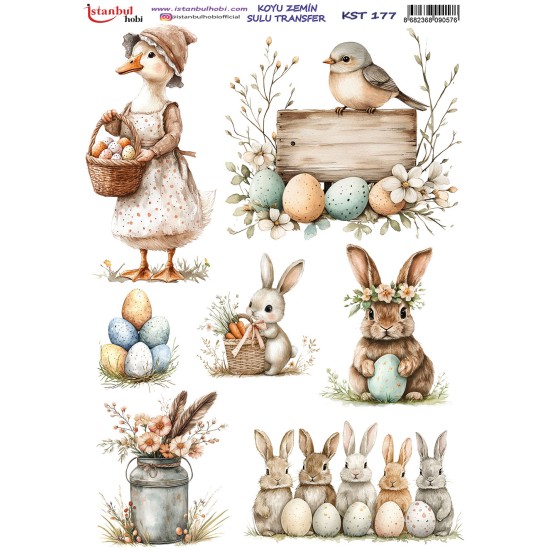 KST177 Koyu Zemin Sulu Transfer Kağıdı (25x35)