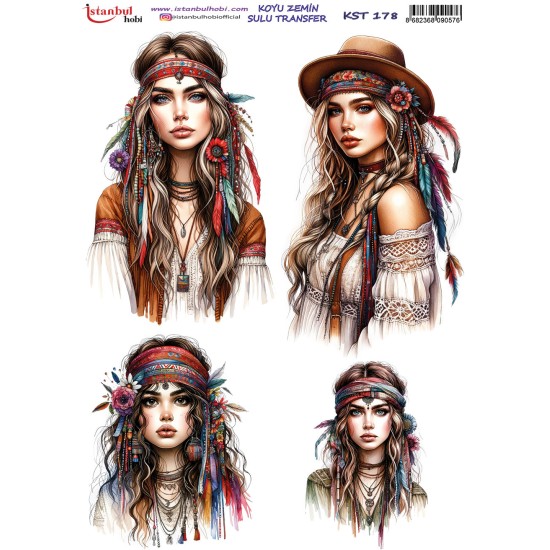 KST178 Koyu Zemin Sulu Transfer Kağıdı (25x35)