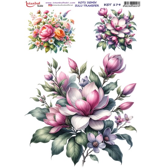 KST179 Koyu Zemin Sulu Transfer Kağıdı (25x35)