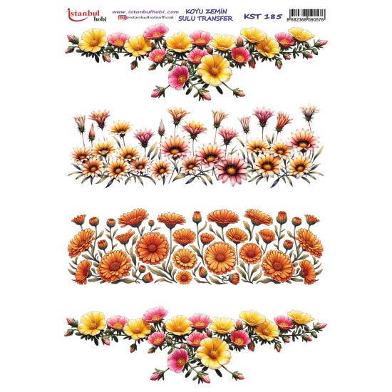 KST185 Koyu Zemin Sulu Transfer Kağıdı (25x35)