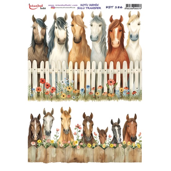 KST186 Koyu Zemin Sulu Transfer Kağıdı (25x35)