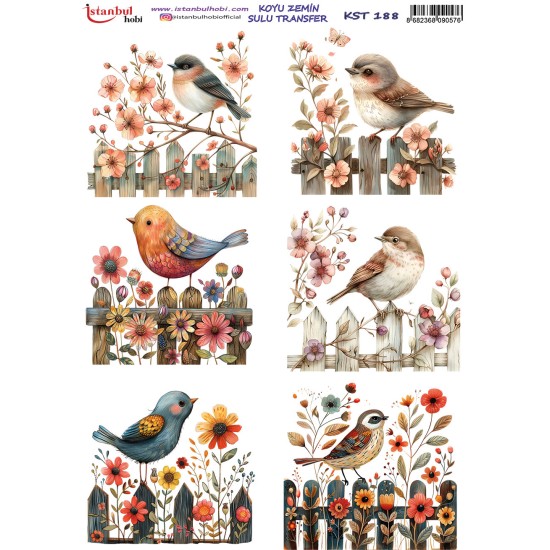 KST188 Koyu Zemin Sulu Transfer Kağıdı (25x35)