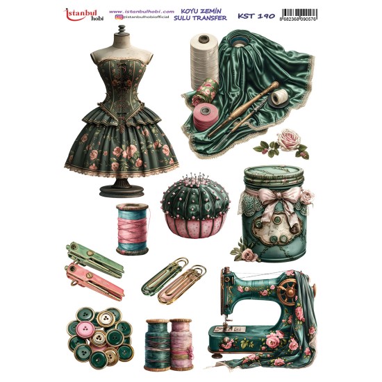 KST190 Koyu Zemin Sulu Transfer Kağıdı (25x35)