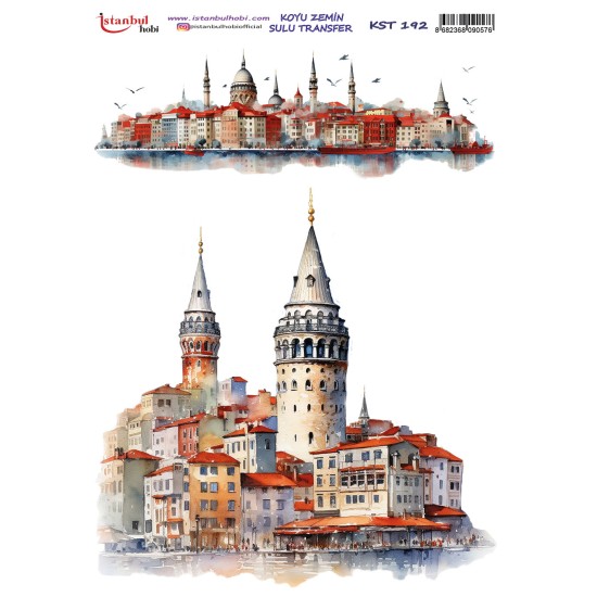 KST192 Koyu Zemin Sulu Transfer Kağıdı (25x35)