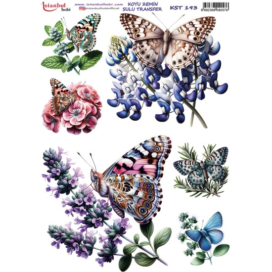 KST193 Koyu Zemin Sulu Transfer Kağıdı (25x35)