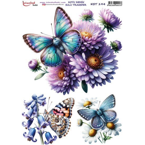 KST194 Koyu Zemin Sulu Transfer Kağıdı (25x35)