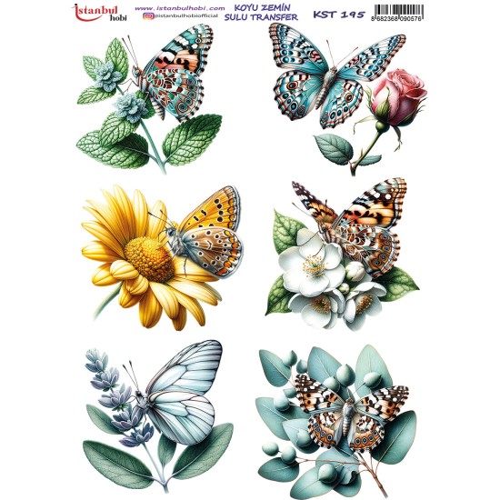 KST195 Koyu Zemin Sulu Transfer Kağıdı (25x35)