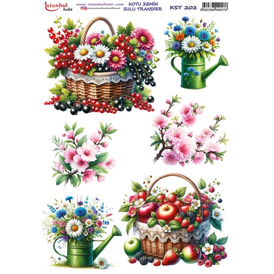 KST202 Koyu Zemin Sulu Transfer Kağıdı (25x35)