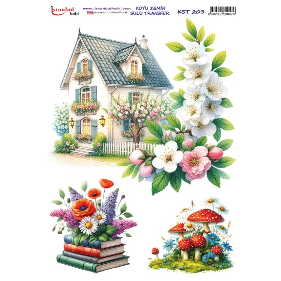 KST203 Koyu Zemin Sulu Transfer Kağıdı (25x35)