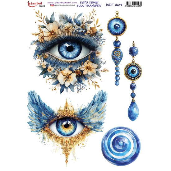 KST204 Koyu Zemin Sulu Transfer Kağıdı (25x35)