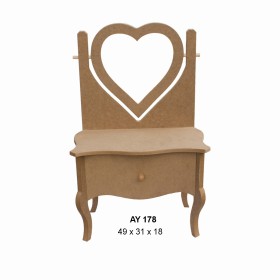 AY178 Kalpli Makyaj Aynalığı Ahşap Boyanabilir Obje