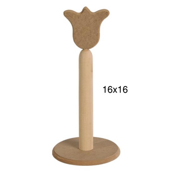 F750 Lale Dik Havluluk Ahşap Boyanabilir Obje