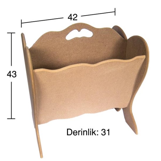 G127 Kalpli Gazetelik Ahşap Boyanabilir Obje