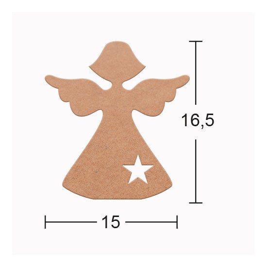 H119 18 mm Melek Ahşap Boyanabilir Obje